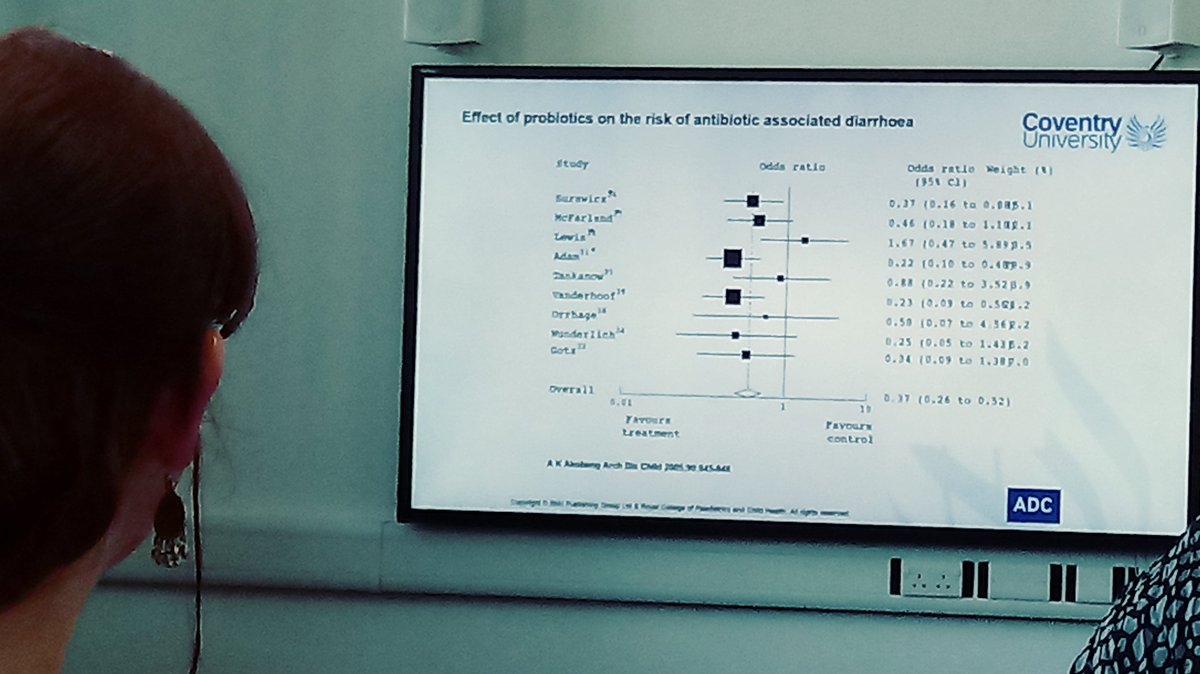 drditchburn's tweet photo. @drlornaodoherty explaining #forest plots #CSRP2018 @CumbriaUni @UoCStudentEnt #interpretation of #data @CumbriaSU @UoCResearch #research @PhilippaLaskey https://t.co/0ZtoE06Isl