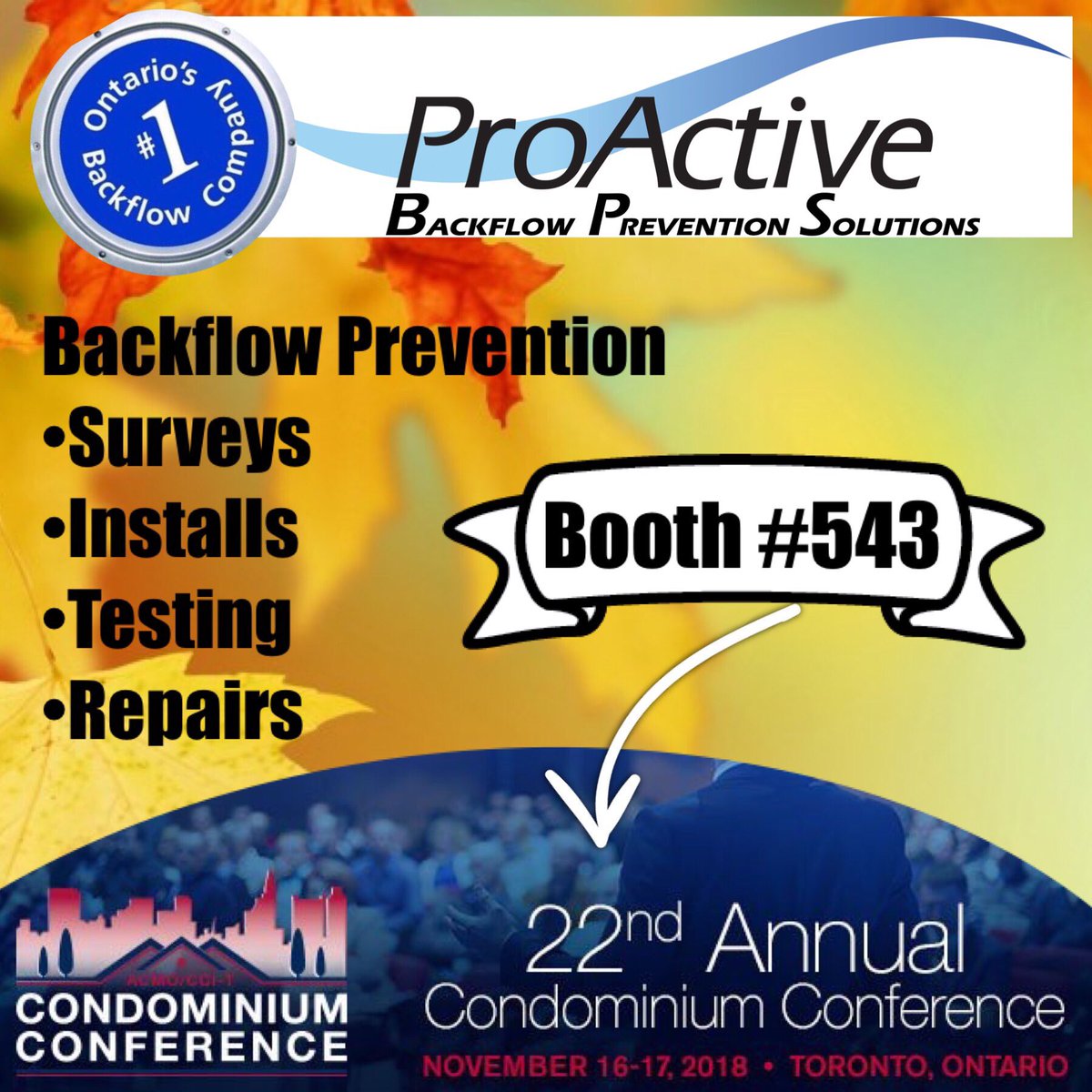 BACKFLOW_PROS's tweet photo. Get ready for the #BackflowPros curing all #Backflow bylaw headaches for #propertymanagers @CondoConference this year!
@ACMO_org @CCIToronto 
https://t.co/drnf3XiIIz https://t.co/yYZihMUyqc