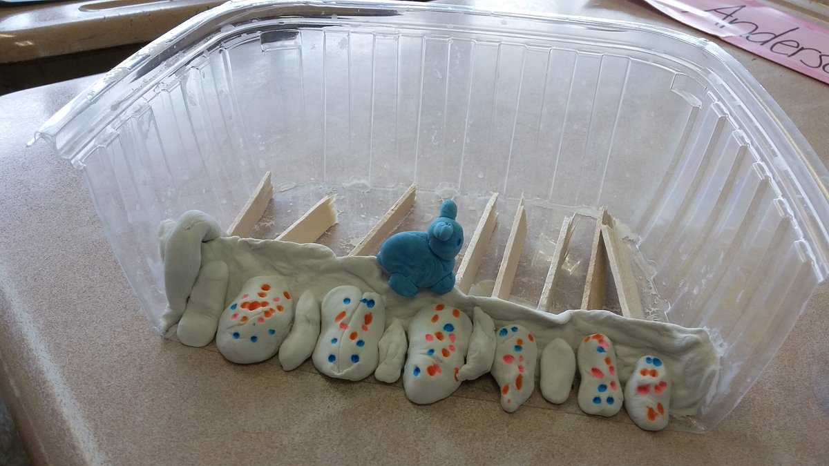 MsBray214's tweet image. Look at this very cute eco-friendly dam, complete with sound and light barriers and a blue bear! #WhitcombSTEMWeek #MassSTEMWeek #engineering #design #salmon #bear #fifthgrade #loonlake