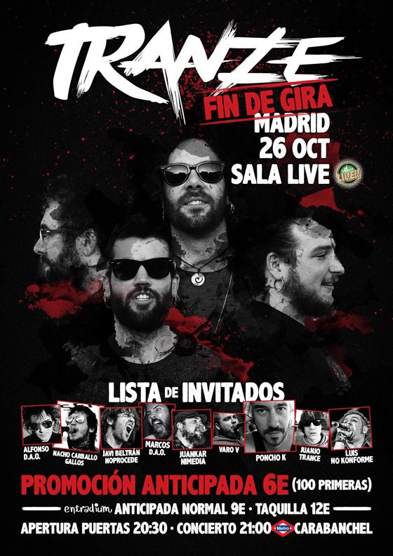 Manerasdevivir's tweet photo. Fin de gira de @lostrancerock con un monton de invitados este viernes en la Sala Live de Carabanchel https://t.co/XGl3WflysW https://t.co/C8wnxfmlnE