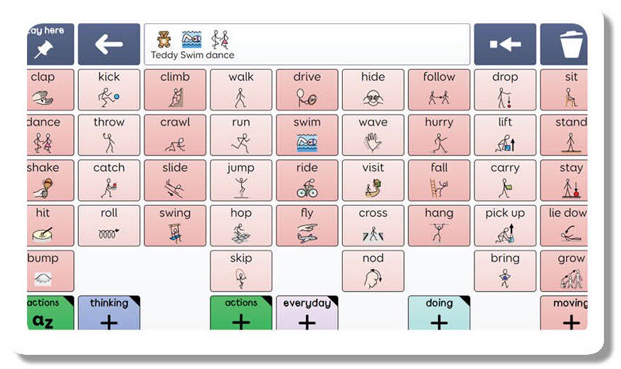ThinkSmartbox's tweet photo. Use action words in a game to explore and act out the actions yourself or with the help of a teddy. When they select “jump”, you jump. And when they say “swim”, you pretend to swim! 🏊♀️💃 #simpleaac #AACAware2018
https://t.co/qSlp6WTKSi https://t.co/o3pnXYX36B