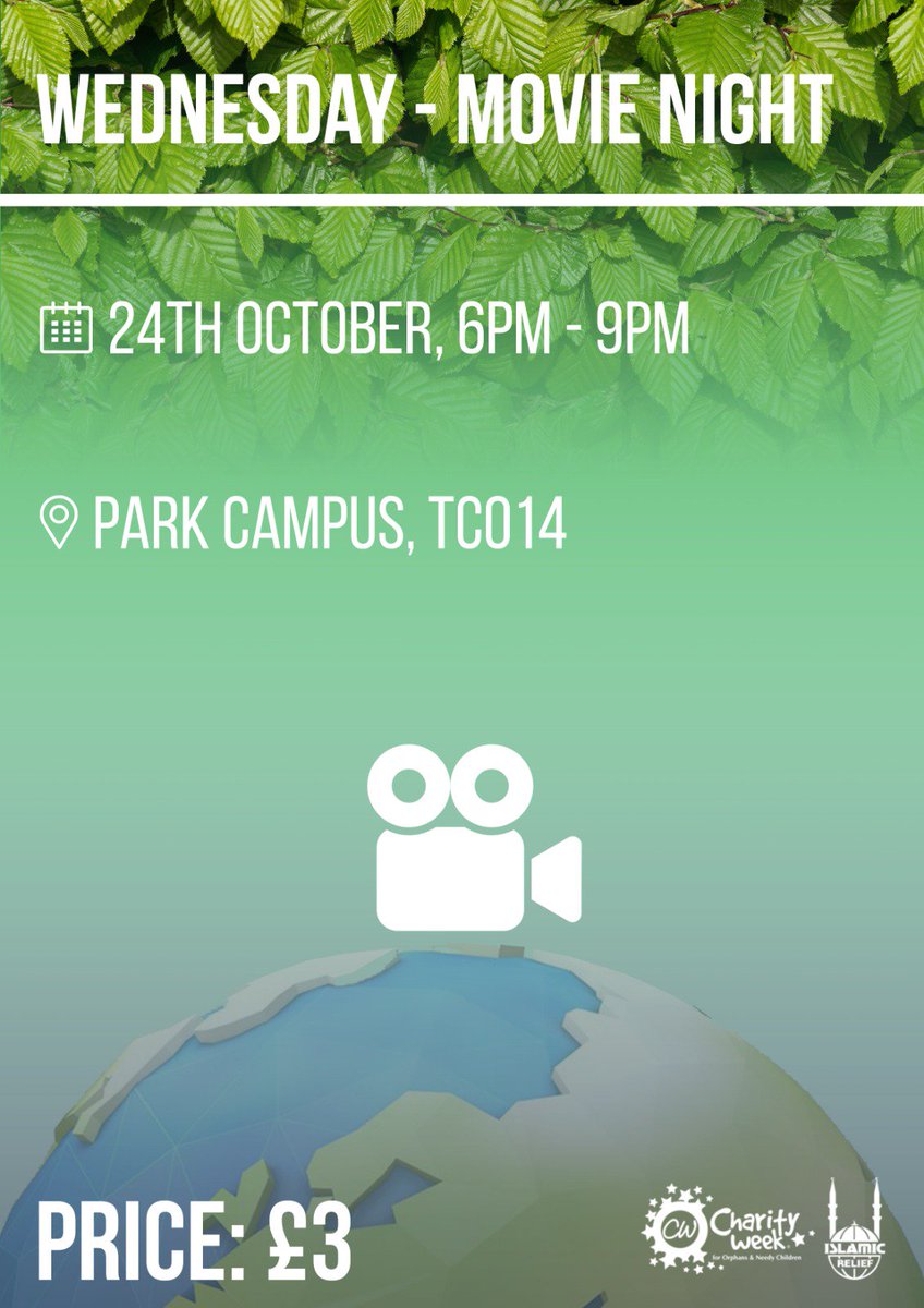 More #CharityWeek action this evening as <a href="/uogisoc/">UOG ISOC</a> host a film night at Park Campus... we wonder what the film will be; you'll have to attend to find out!