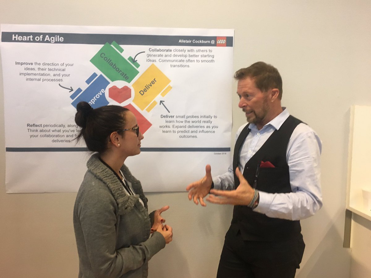 annefaerge's tweet photo. Alistair Cockburn inspires The LEGO Group with #heartofagile #IfOnlyWorkWasThisMuchFun https://t.co/BsYKUnvOJb