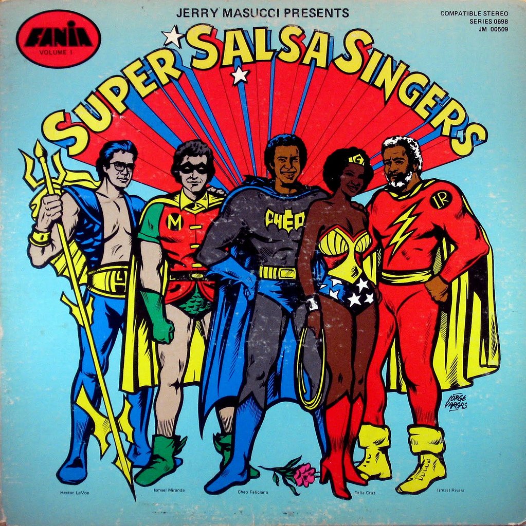 Ya tiene disfraz para Halloween? Namor: Héctor Lavoe Robin: Ismael Miranda  Batman: Cheo Wonder Woman: Celia Shazam: Maelo Linterna Verde: Bobby Cruz  Thor: 'Pat' Quintana Capitán América: Pete 'El Conde' Conan: Adalberto, image size:1023x1024