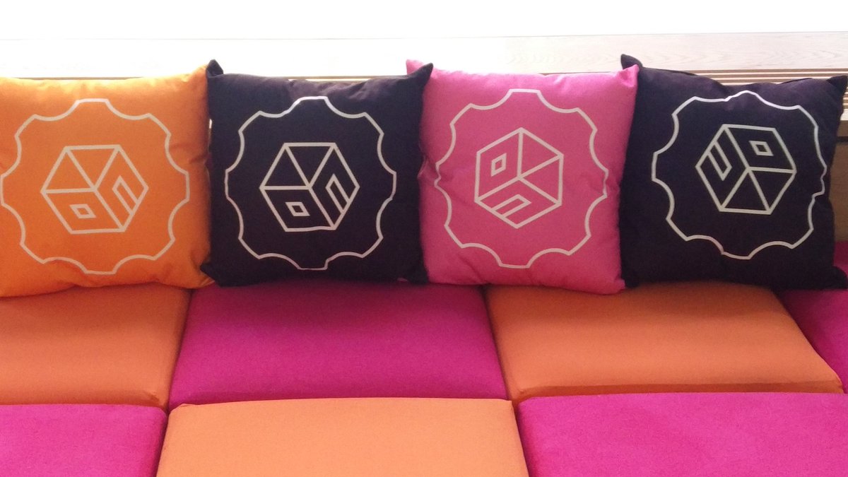 What a gorgeous set of #MozFest cushions at the RSA house. <a href="/mozillafestival/">Mozilla Festival</a>