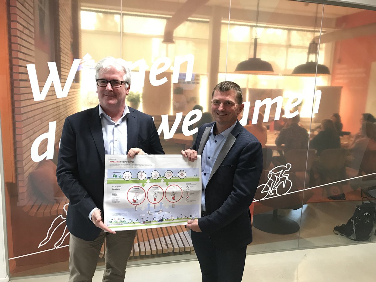 OmgevingswetNB's tweet photo. Op het Festival Omgevingskwaliteit is ook de "nieuwe" Omgevingskrant, over de inspraak van @omgevingsvisieB, door @hvmerrienboer overhandigd aan @H_Vreugdenhil: "Op naar een goed Statendebat!" #FO2018 https://t.co/diu4MvYpSl