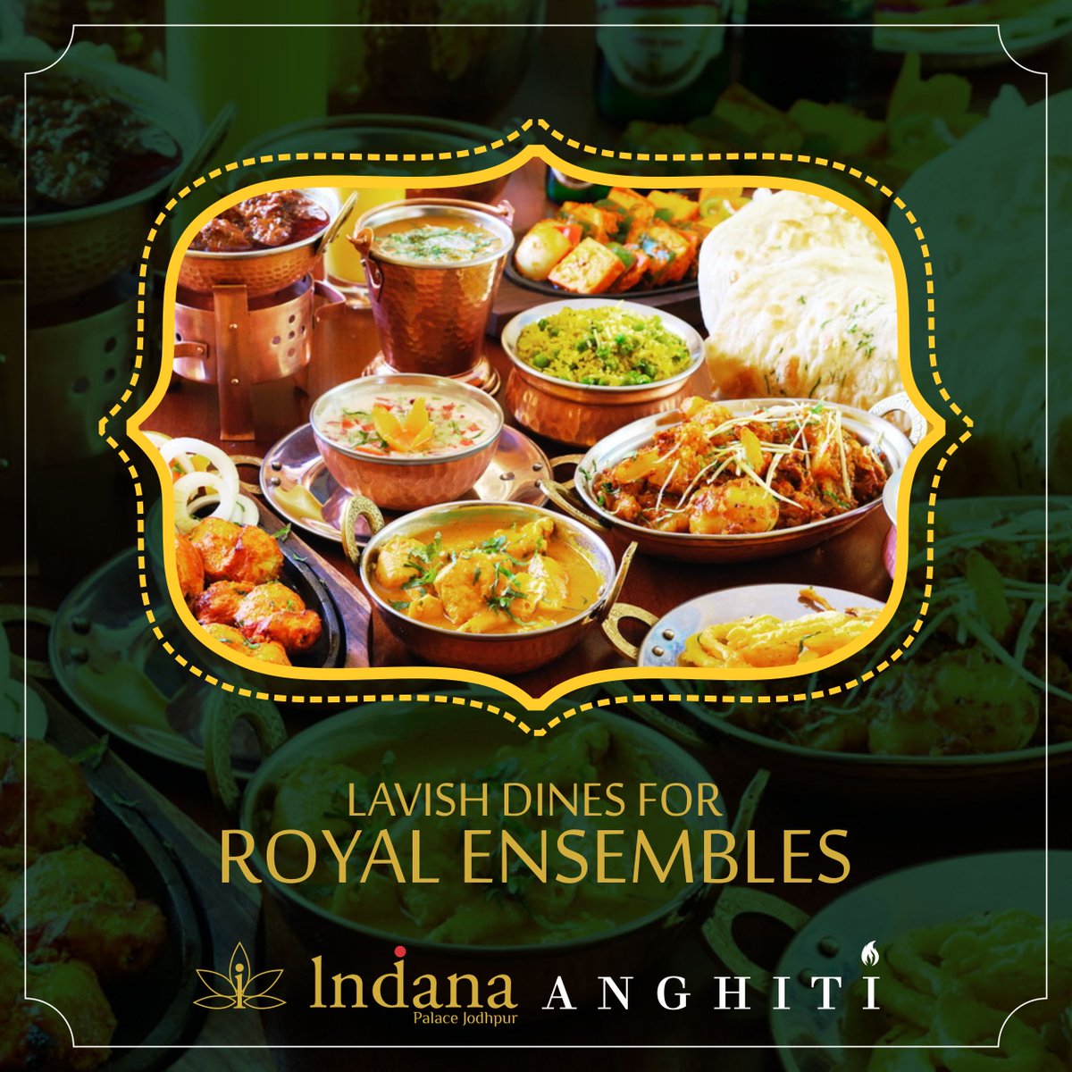 Engage into the most lavish dining experience for your royal ensembles at Saffron of Indana Palace Jodhpur and mark your gatherings so as to be filled with scrumptious food.

For more information: 0291-7184888 / 0291-297095

#IndanaPalaceJodhpur #Jodhpur #LavishDine #Saffron