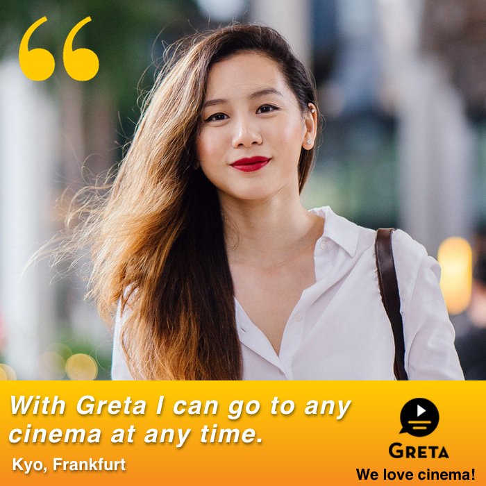GretaAndStarks's tweet photo. "With Greta I can go to any cinema at any time - I choose only my favorite film and my language!" #WeLoveCinema #GretaApp #Multilingual #OriginalVersion #YourLanguage #Cinema #CinemaTech https://t.co/ABFG1BQ60b
