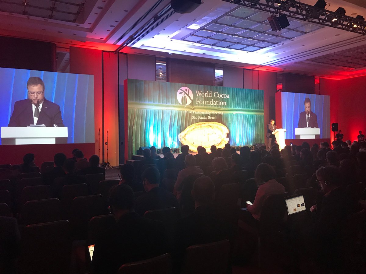 grantcharlotte1's tweet photo. #WCPM 2018 is on! Minister of Agriculture of Brazil opening the ‘New Frontiers of Cocoa Sustainability’ https://t.co/bPmrhSE3ol