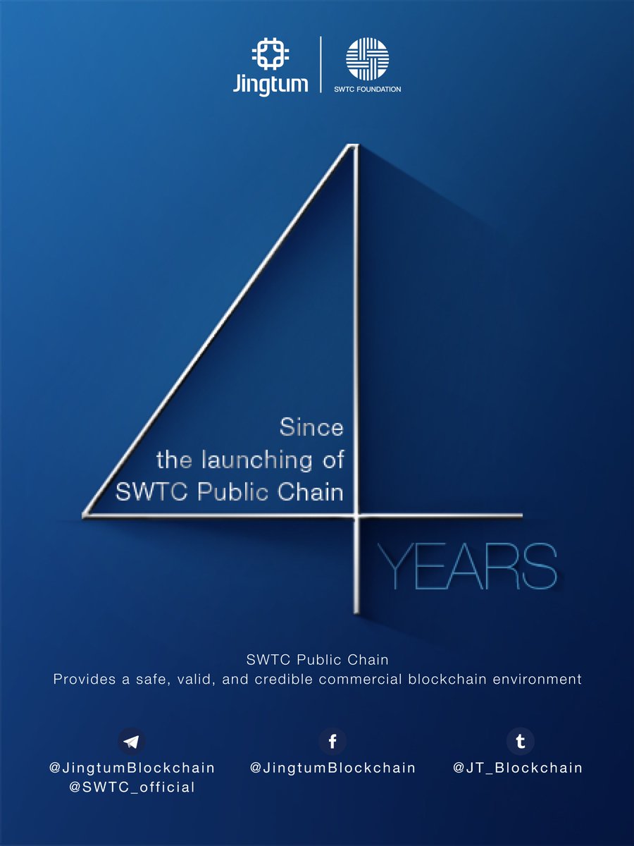 24th OCT 2018, 4 YEARS BIRTHDAY OF #SWTC PUBLIC CHAIN! 
SWTC Public Chain has been already operating and providing a safe, stable and credible #blockchain platform  for commercial applications for 4 years!  

How good is SWTC Public Chain? Let time tell！
