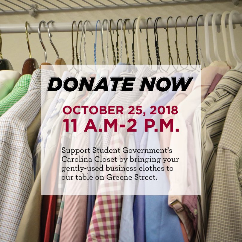 UofSCSG's tweet image. Tomorrow 👀 Drop off any professional attire that you no longer need!