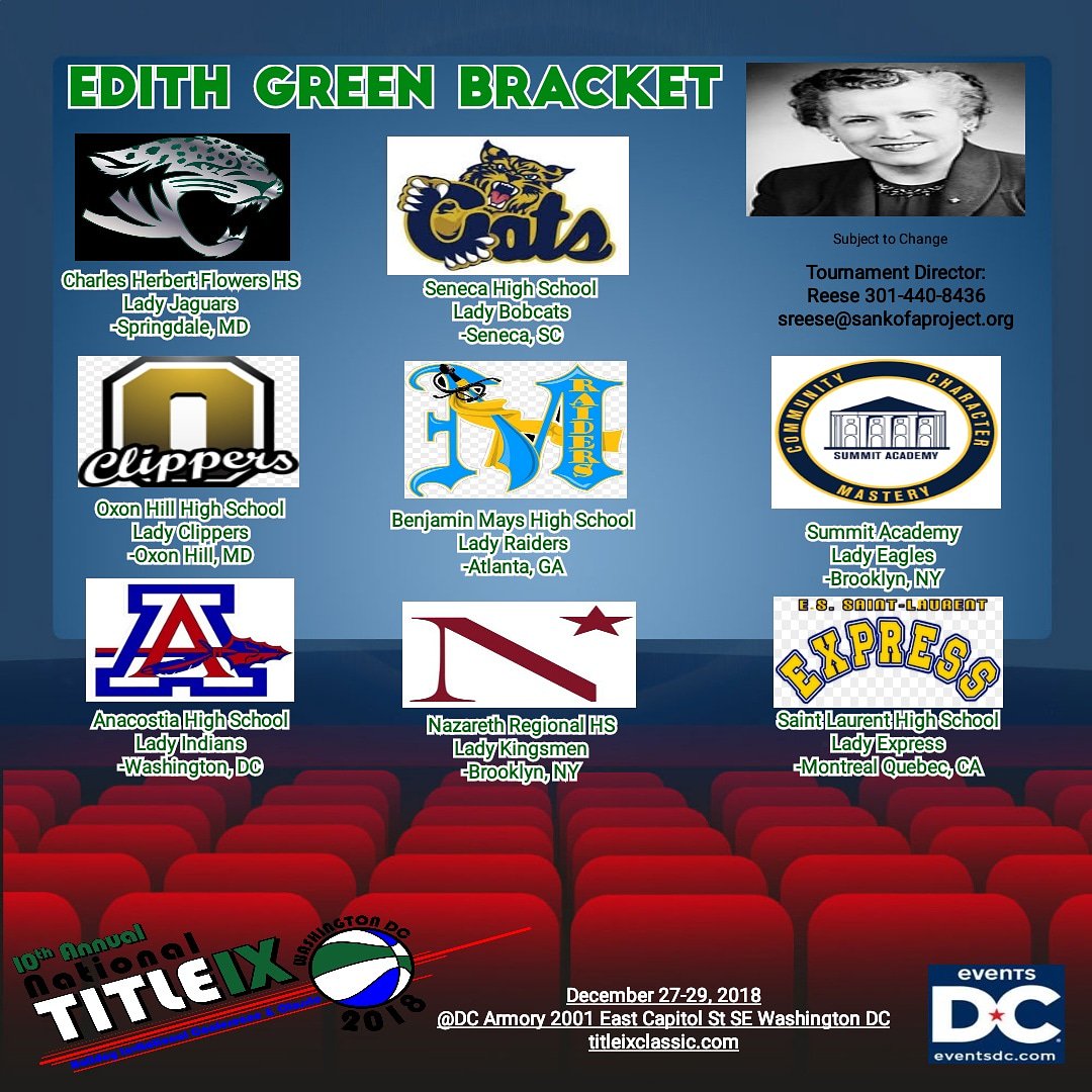 TitleIX_DC's tweet photo. 8th Title IX 2018 Bracket Released!! #GirlsCanToo #EventsDC #SankofaProject #EdithGreenBracket https://t.co/aFRWm7WpOY