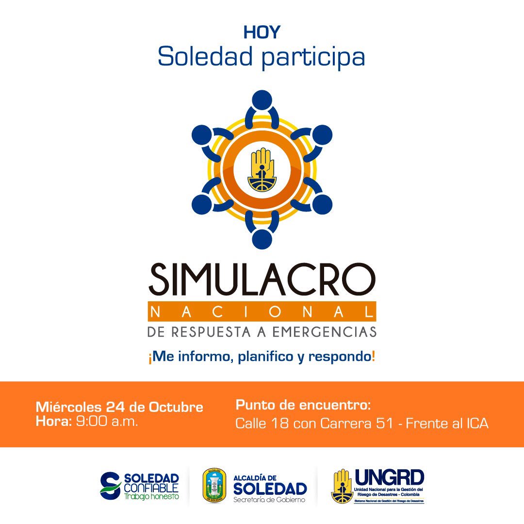 Edumas_soledad's tweet photo. Hoy nos sumamos al #SimulacroNacional para medir nuestra capacidad de respuesta a emergencias ambientales. Súmate, y recuerda que verter basura o sustancias tóxicas nos perjudica a todos. Prevenir es la mejor opción. #SimulacroSoledad https://t.co/w3BTLeFi23