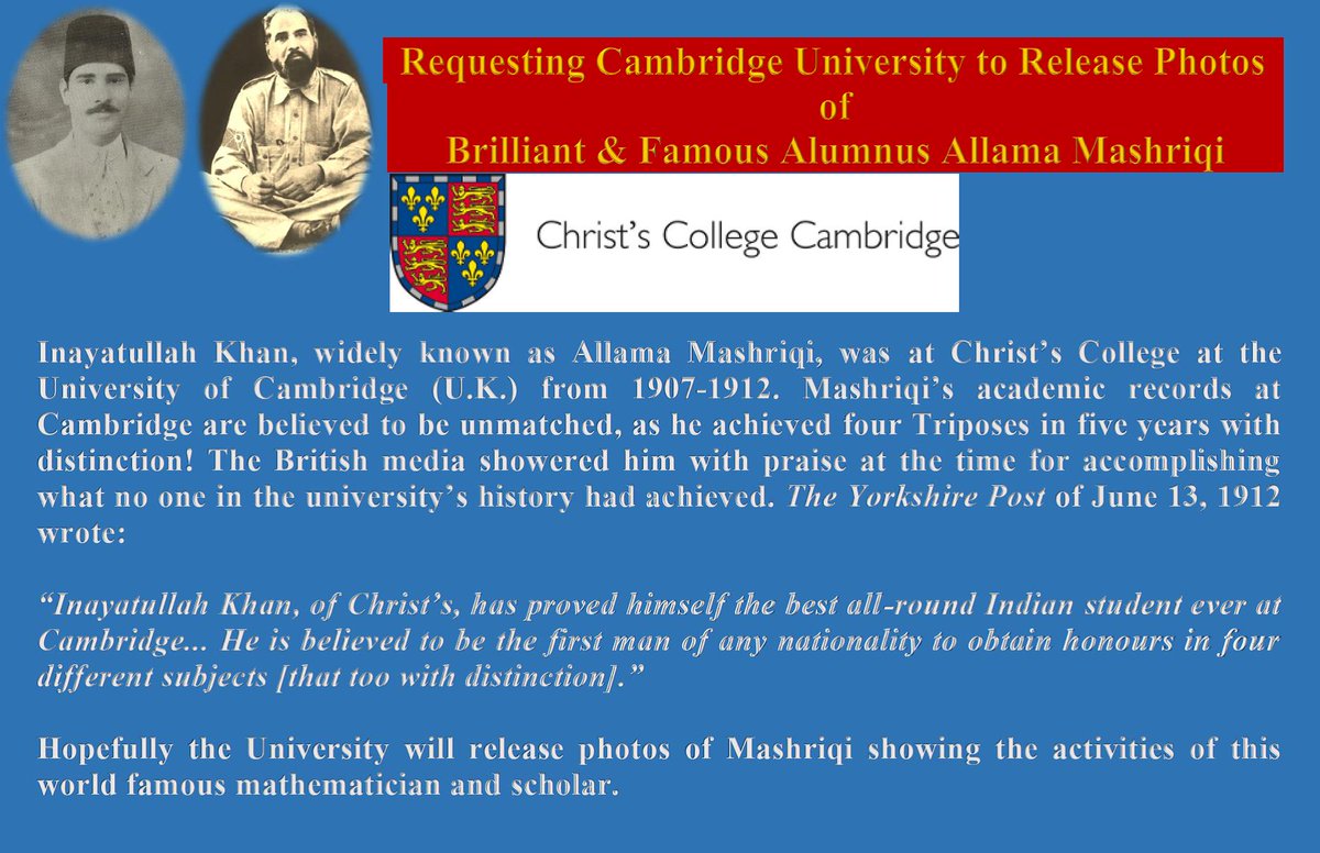 AMZPublications's tweet photo. #AllamaMashriqi #Khaksars #CambridgeUniversity #CambridgeUniversityNews #CambridgeNewsUK #CambridgeUniversityHistory #ChristsLibrary #Christscollege #CLFLahore #pkBritish #PKLibraries #LahoreFort #RedFort #Mughalemperor #BahadurShahZafar #Shahjahan #MumtazMahal
#WorldLearning https://t.co/9V1hN7UI2G