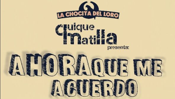 quiquematilla's tweet photo. Sorteo 2 entradas dobles para verme este sábado a las 22:15 en la @chocitadelloro de Gran Vía con "Ahora que me acuerdo" entre todos los que hagáis RT.

Mañana jueves doy ganadores (a los ganadores les cobrarán 1€ por entrada en taquilla por gastos de gestión) https://t.co/0V7r4c9k3C