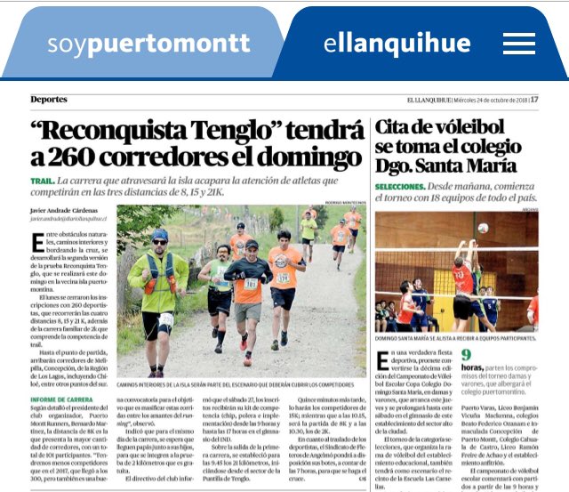 La fiesta de #ReConquistaTenglo en Diario <a href="/ellanquihue/">Diario El Llanquihue</a> de hoy, falta poquito!! 😱 ellanquihue.cl/impresa/2018/1… vía <a href="/soypuertomontt/">soypuertomontt.cl</a>
