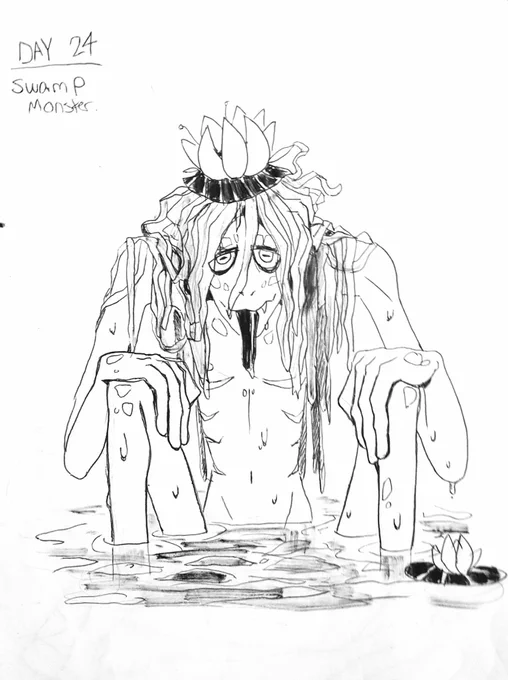 #Inktober2018 Day 24. Swamp monster... 