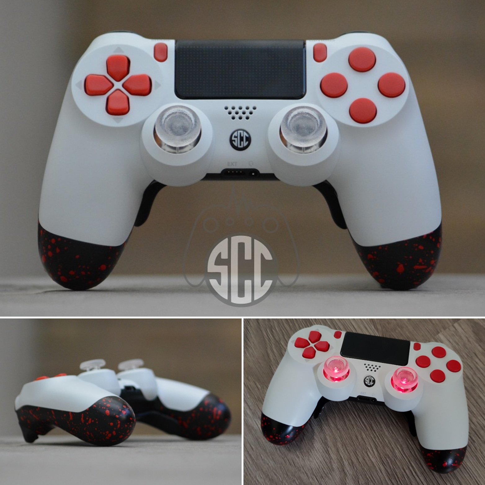 Shockwaveknives Witte Ps4 Controller Met Grip Rode Knoppen Led Sticks Triggerstops En Shock Paddles White Ps4controller With Grip Red Buttons Led Sticks Triggerstops And Shock Paddles T Co Kuwr9tmtwx Twitter