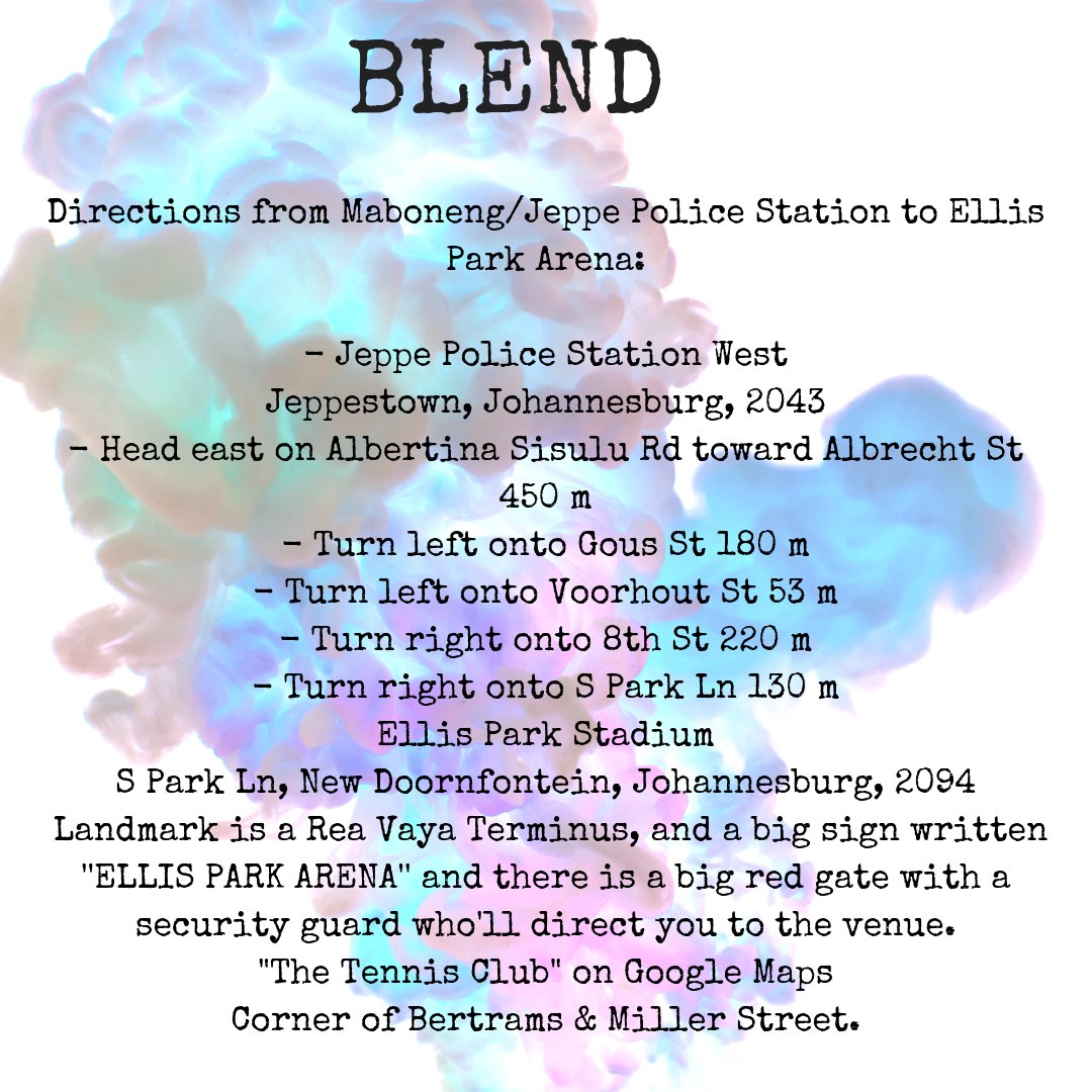 blendtheparty's tweet photo. Directions to The Tennis Club from Maboneng / Jeppe Police Station  ;)

We gotcha! 

#blendtheparty https://t.co/eKjo3xA6Et