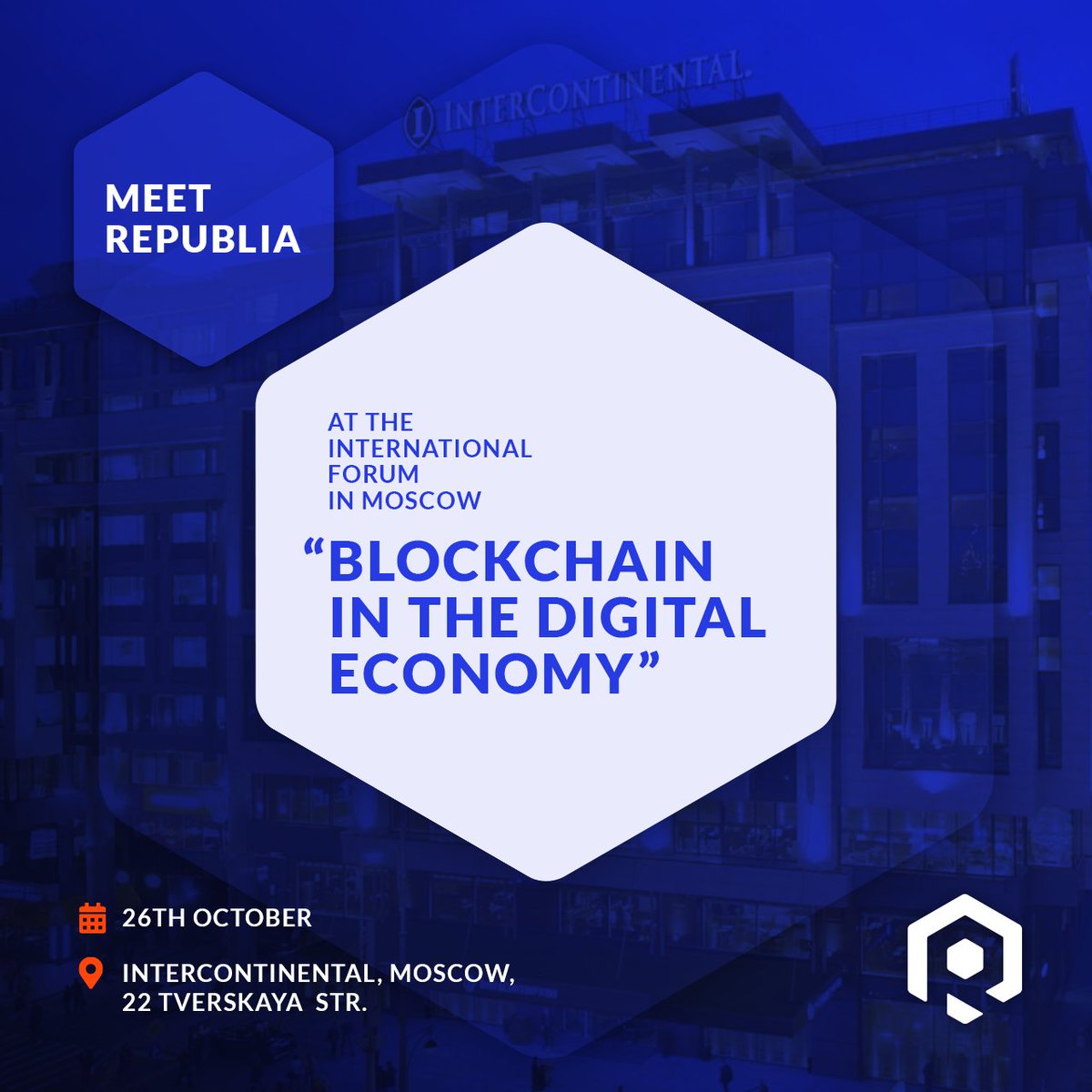 Tomorrow #Republia will be at the International Blockchain Forum. Co-Founders <a href="/VladGyrych/">Vlad Gyrych</a> and <a href="/DanielShulyaev/">Daniel Shulyaev</a> will speak about "The identification of individuals using blockchain technology". Don`t miss a chance to see the Republia team! For details, visit:events.vedomosti.ru/events/block_e…