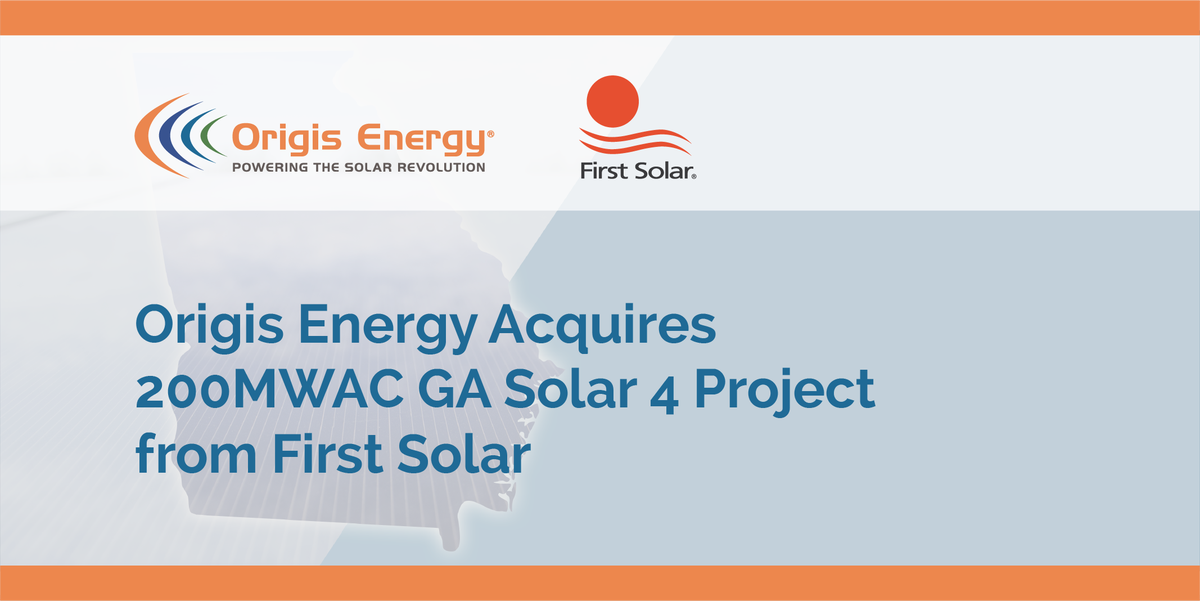 OrigisEnergy's tweet photo. Breaking:  Origis Energy Acquires 200MWAC GA Solar 4 Project from First Solar located in Twiggs County, Georgia. GA Solar 4 will be the largest solar facility in SE U.S. https://t.co/AiIU2h89oH @FirstSolar @GeorgiaPower https://t.co/9Q7R6tKoqh