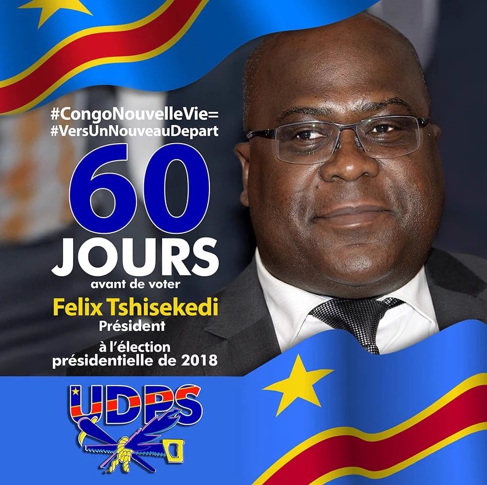 #congonouvellevie=
#Congoversunnouveaudépart 
Jour j-60 avant le vote.
@fatshi13 président à l'élection du 23 décembre 2018 peuple Congolais 
Peuple d'abord.