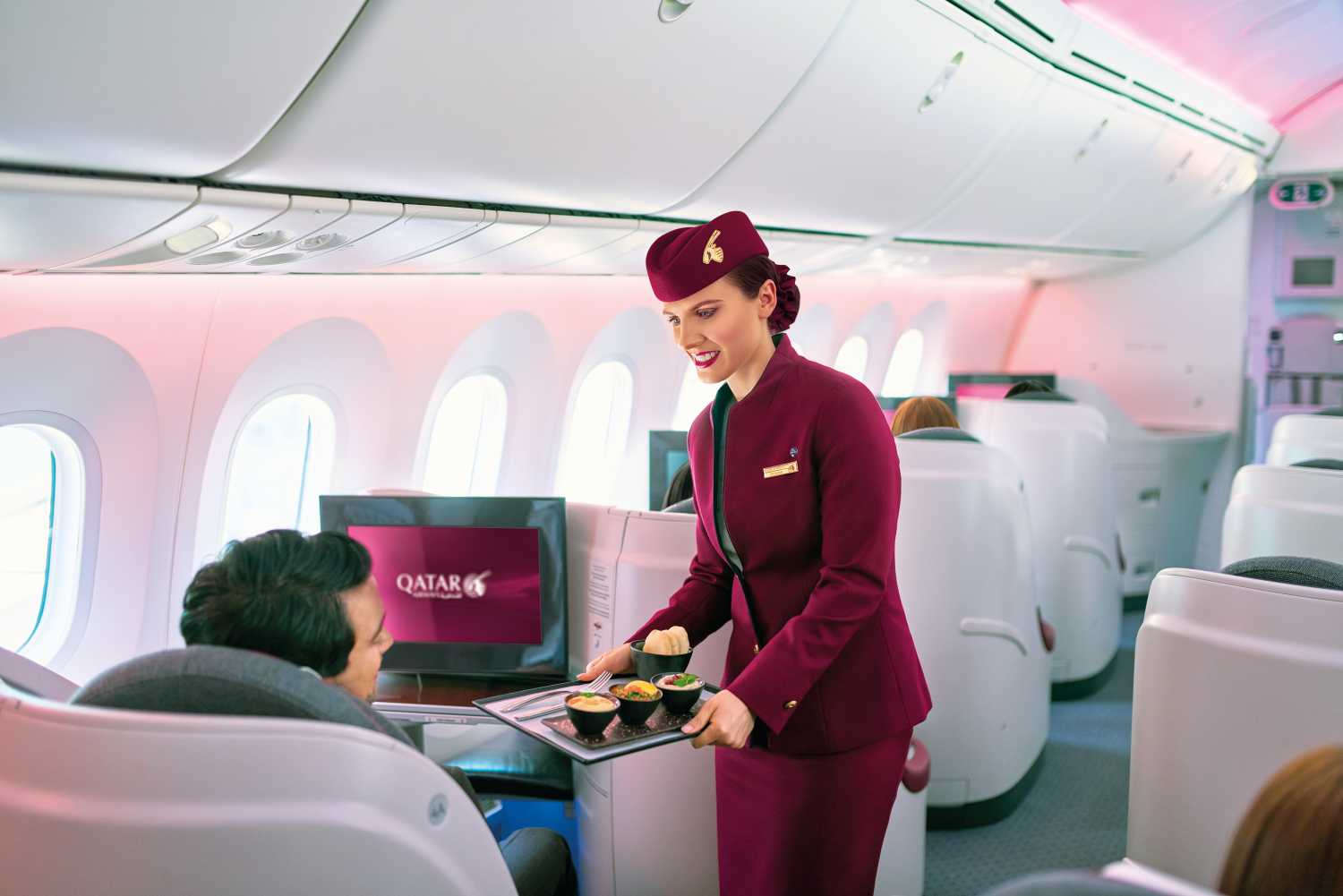 Qatar Airways on X: Savour the on-board aroma of a freshly prepared meal  as it makes its way to your seat.  / X