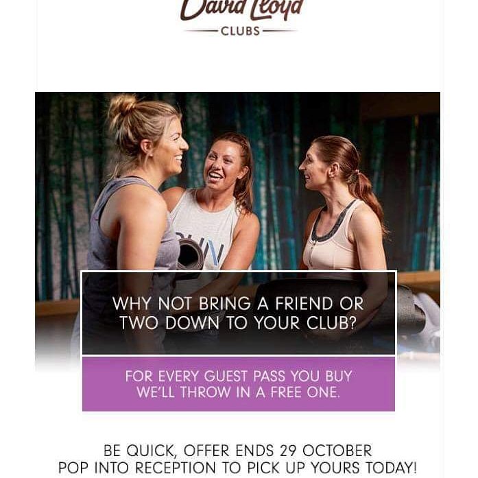 **BUY ONE GET ONE FREE** on all adult guest passes until 29th October. See Reception to purchase yours today!!