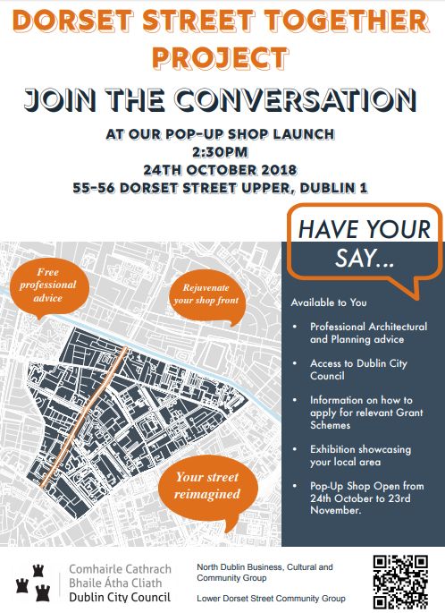 CiaranCuffe's tweet photo. Upbeat launch of "Vision for Dorset Street" by Ross Lewis from @ChapterOneDub just now. Great ideas from @kellihermiller architects and others. Do drop in over next month to 55 Upper Dorset Street https://t.co/DTLFYbcu6c