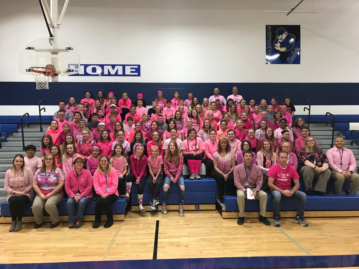 Crestwood Jr. High supports Cancer Awareness month. #2020HowardWinn