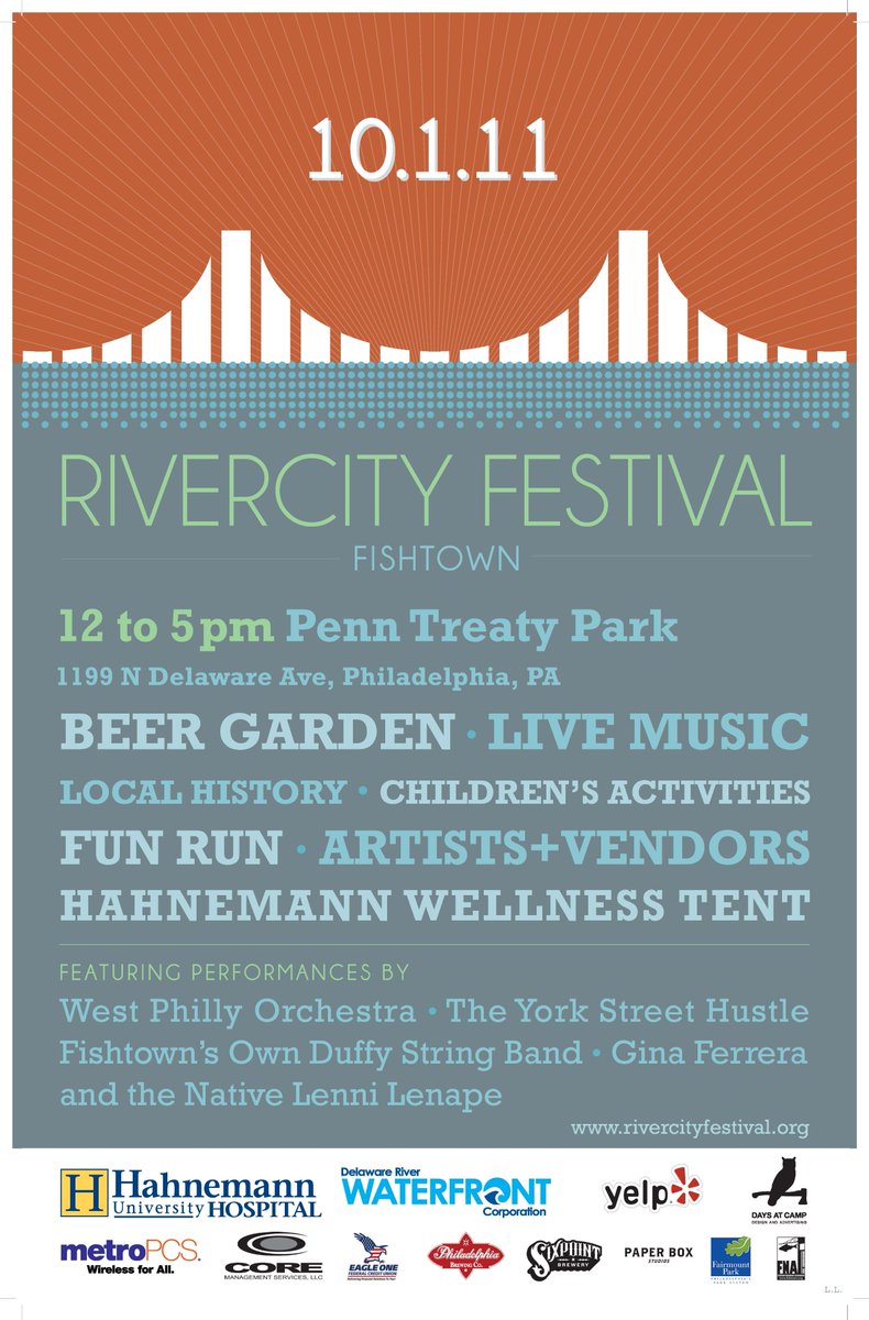 The year was 2011.  We introduced our beer garden featuring <a href="/PhillyBrewing/">Philadelphia Brewing</a> and <a href="/SixpointPA/">SIXPOINT PA</a>.  The mainstage featured <a href="/ginaferrera/">Ferrera Gina</a> <a href="/DuffyStringBand/">Duffy String Band</a> <a href="/YorkStHustle/">York Street Hustle</a> and a command performance by <a href="/WPOrchestra/">wpobrass</a> and a performance by descendants of the Lenni Lenape tribe. Were you there?