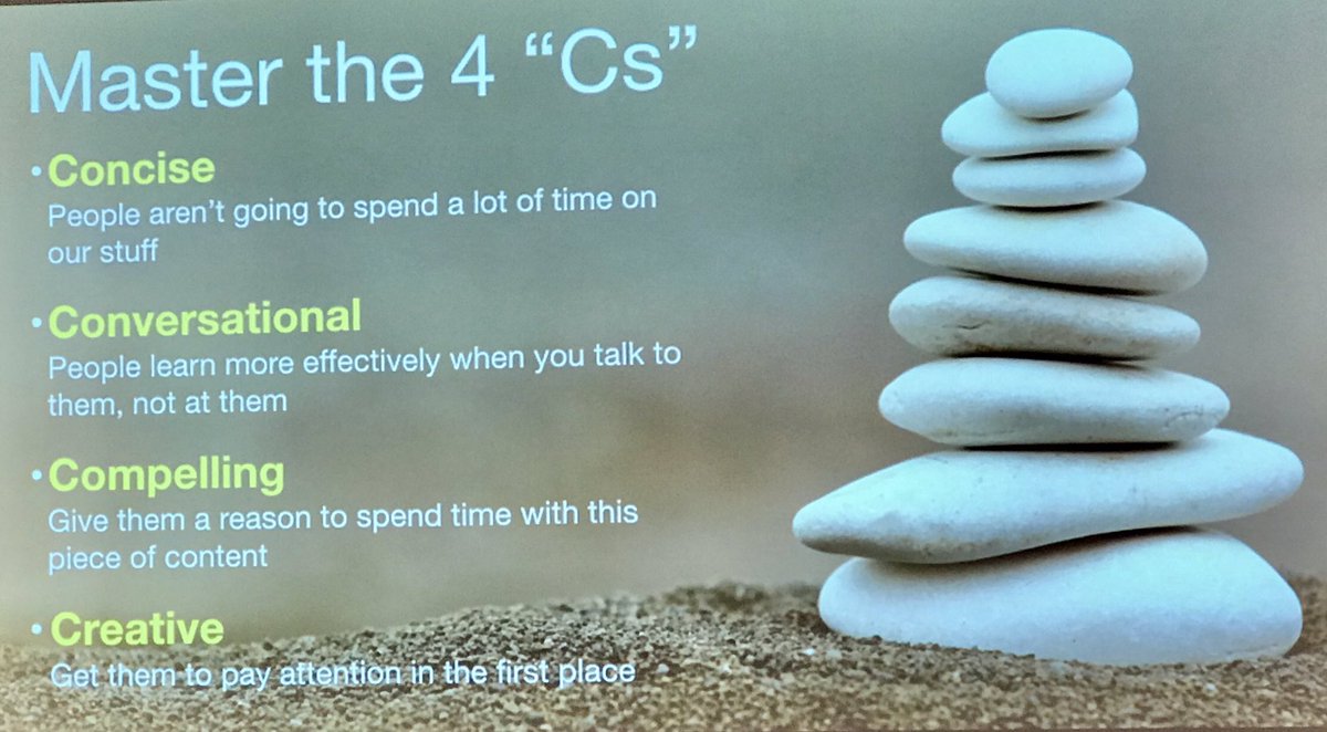 So therapeutic to rip apart corporate speak in employee publications and news releases at the #InternalCommConf. Let’s focus on the 4 Cs of great content instead. <a href="/Crescenzo/">Steve Crescenzo</a> <a href="/creativecomms/">Cindy Crescenzo</a> #IC #writingtips #EmployeeEngagement