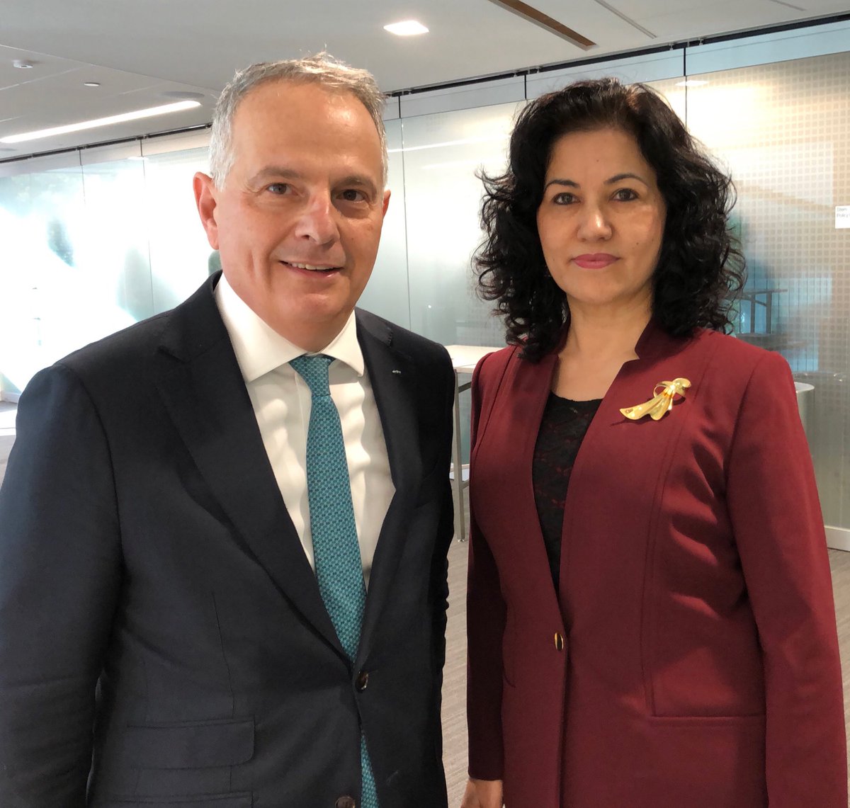 KenWeinstein's tweet image. Deeply moved to meet Rushan Abbas, human rights hero & former Uighur service reporter @RadioFreeAsia. Her aunt & sister deported to "re-education" camps by Chinese government after she appeared @HudsonInstitute. Unconscionable. @freedomhouse @rushan614