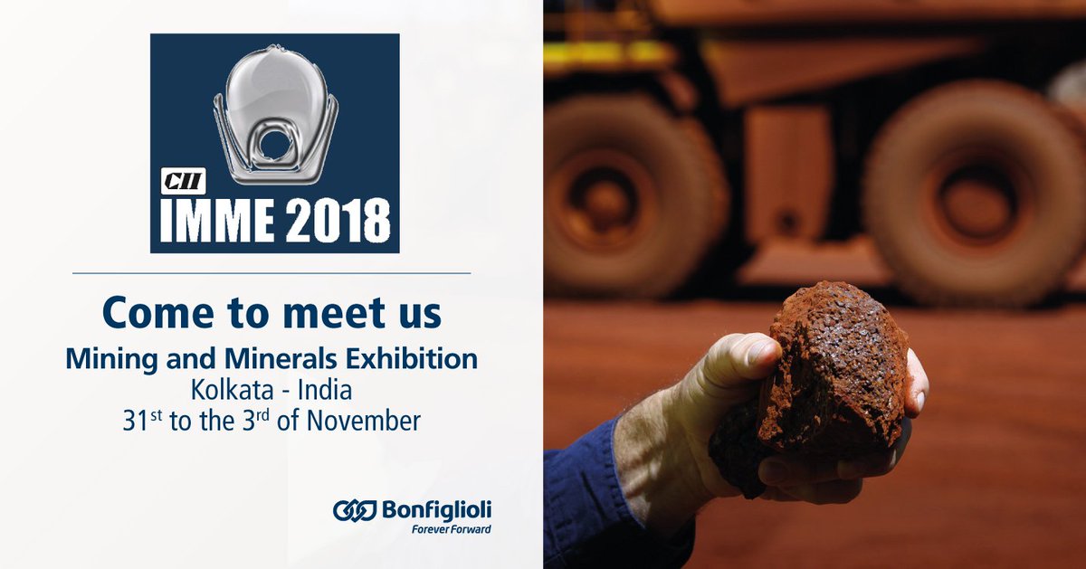 Bonfiglioli_'s tweet image. Our team will be present during the 14th International Mining and Minerals Exhibition in Kolkata in India from the 31st to the 3rd of November. Come to meet us! #BonfiglioliEvents #Bonfigliolindia