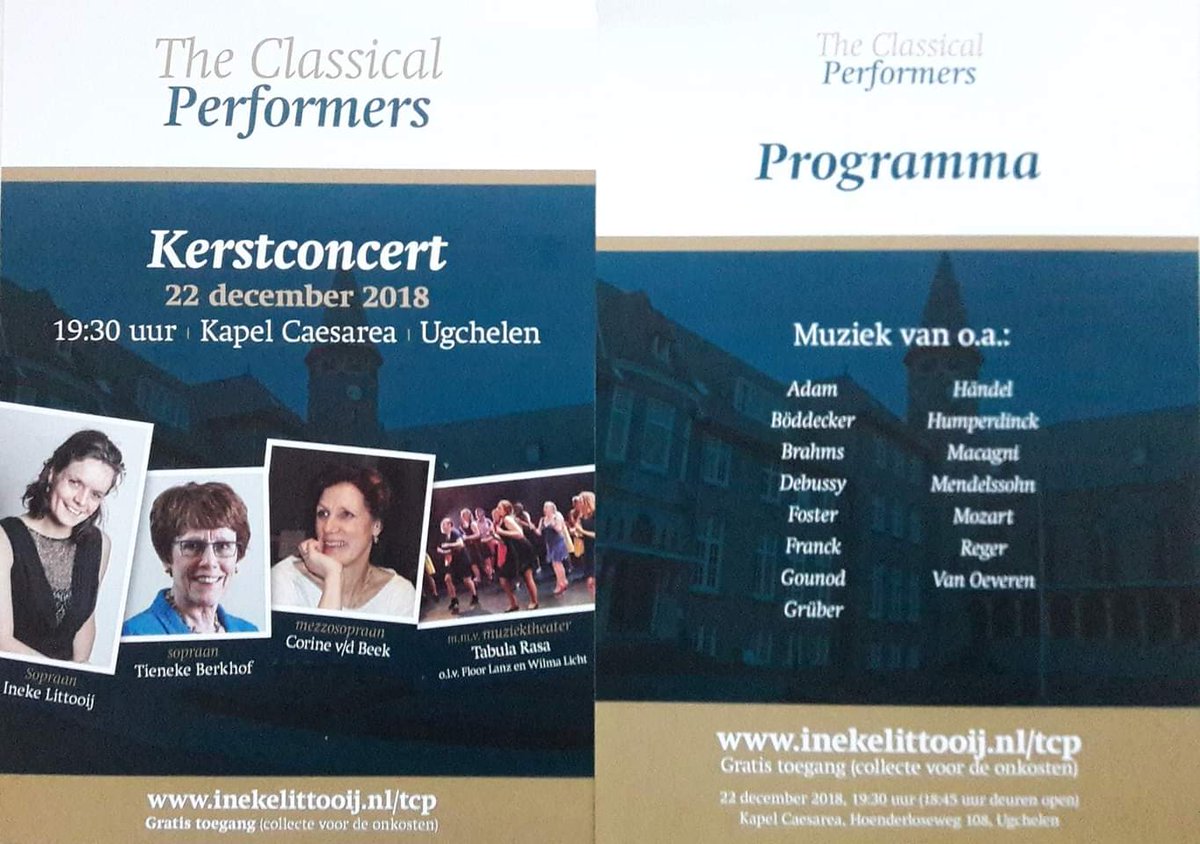 Het Pr-Materiaal voor het concert op 22 december a.s. in Kapel Caesarea BV Ugchelen  is binnen.. Dank Frederieke Wessels van Shining Image  voor het ontwerp en dank Cantique - Repro voor het drukwerk!