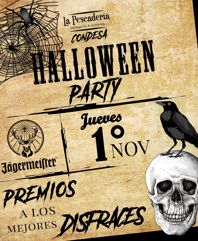 lapescamx's tweet photo. ¡Pasa un Halloween de Miedo en La Pescadería!
¡Habrá Premios a los Mejores Disfraces!
¡Patrocinado por Jägermeister!

La Pescadería Condesa
Halloween Jueves 1 Nov.
La Pescadería Lerma !
Halloween Viernes 2 Nov.

#LaPescadería #SaboresDelMar 
#Halloween
https://t.co/Q9fNzH4af0¡ https://t.co/kAMZ3lGxIm
