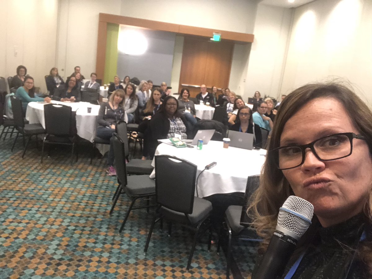 KarrowsWarriors's tweet photo. Missing @KarrowsWarriors and hoping this picture of a bunch of “mean” teachers will keep them in line until I return tomorrow! #iNACOL18 @NEULiberty https://t.co/8Qol8bo9Lh