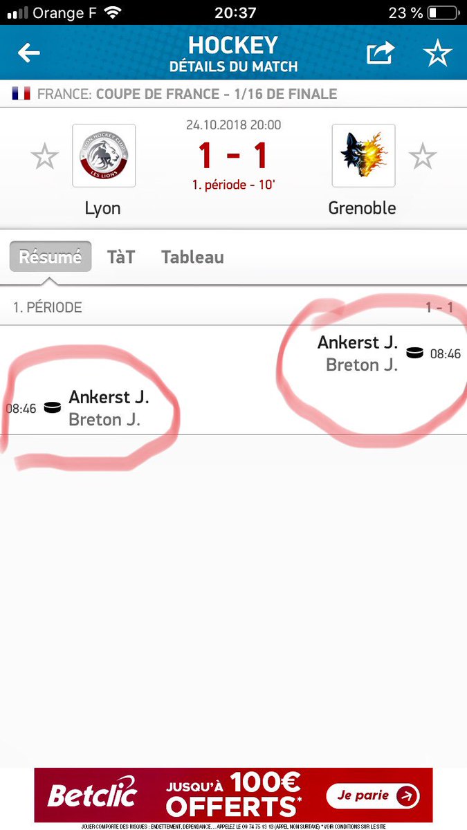 Gamelle ? <a href="/bruleursdeloups/">Brûleurs De Loups</a> <a href="/LyonHockeyClub/">Lyon Hockey Club</a> @FlashResultats