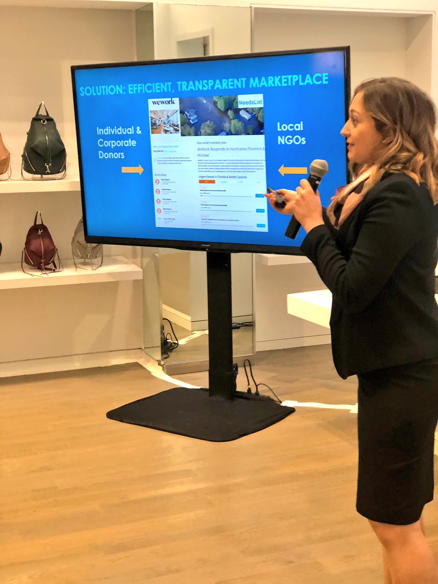 ElizabethGoreUS's tweet image. Jennifer says the future of the refugee crisis will be impacted by triple bottom line companies like @NeedsList4Good. #PitchwithPurpose At #FCFestival / With support from @DellTech @SalesforceSMB @Mastercard @FastCompany @HelloAlice at @RebeccaMinkoff