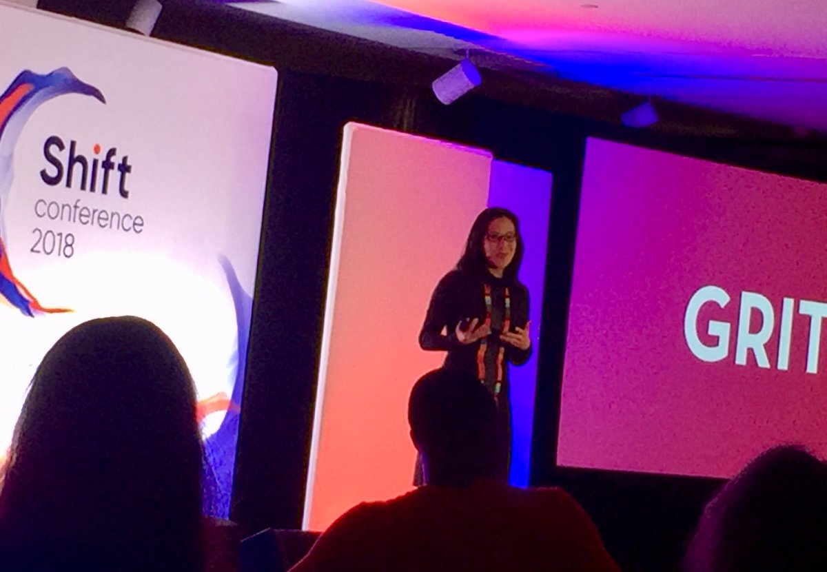 MayaGarzaY's tweet photo. “Grit isn’t just a DIY project. Grit is about having someone who cares about you who won’t let you quit on a bad day. It’s also about culture...and an organization that will let you fail and learn from it, and show compassion, even on a bad day.” @angeladuckw at #BetterUpShift. https://t.co/lI4qGbR8oL