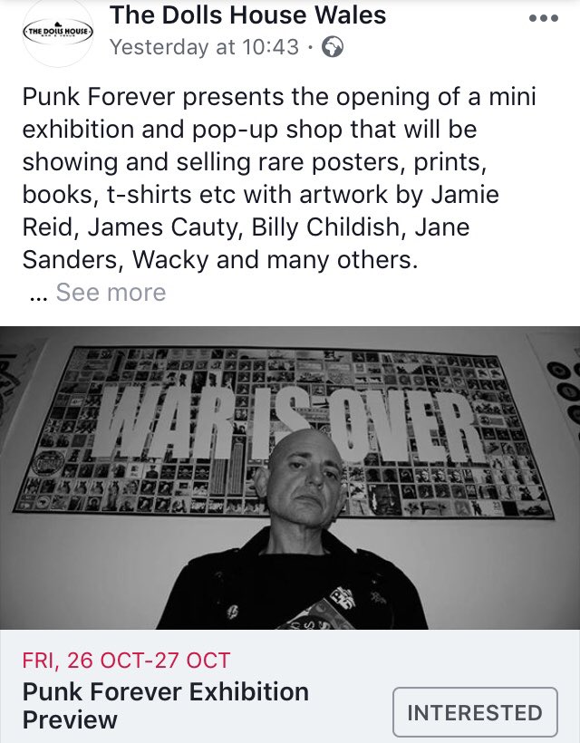 JaneSandersart's tweet photo. Get on down to The Dolls House in Abertillery this Friday for the preview of ‘Punk Forever’s pop up shop and gallery, featuring work by many punk artists including myself!#thedollshousewales #abertillary #punkart #punkforever @southwalesargus @BBCRadioWales @WalesOnline https://t.co/ZEmFXGxQhR