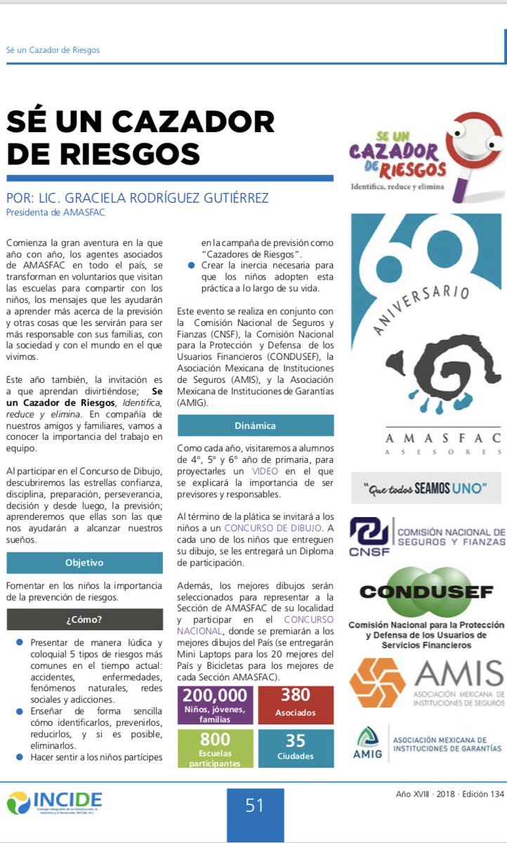 Participación de nuestro tesorero, el Lic. Luis Fernando Diarte y nuestra presidenta, la Lic. Graciela Rodríguez Gutierrez <a href="/gracielaseguros/">Graciela Rodríguez</a> en la revista del consejo Incide A. C del mes de Octubre 👇👇