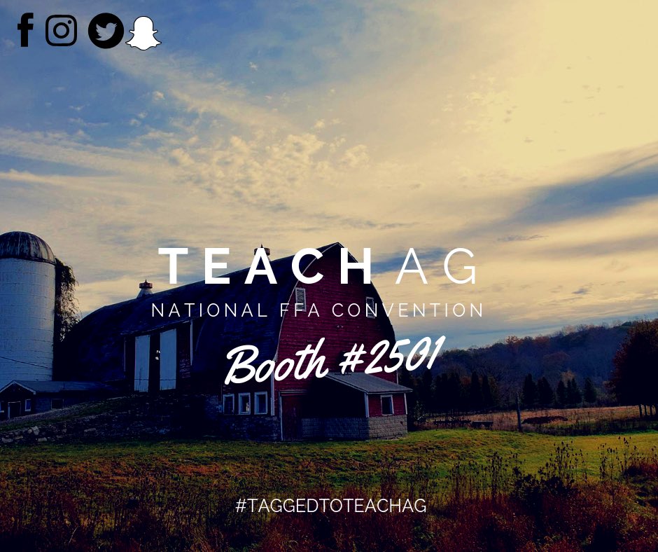 Attention all FFA Members attending National Convention‼️

Be sure to stop by the National Teach Ag Booth #2501. 

If you are a senior and want to become an ag teacher be sure to go by the booth and sign up for the Tagged to Teach Ag Declaration Event! <a href="/Teach_Ag/">Teach Ag</a> <a href="/NationalFFA/">National FFA</a>