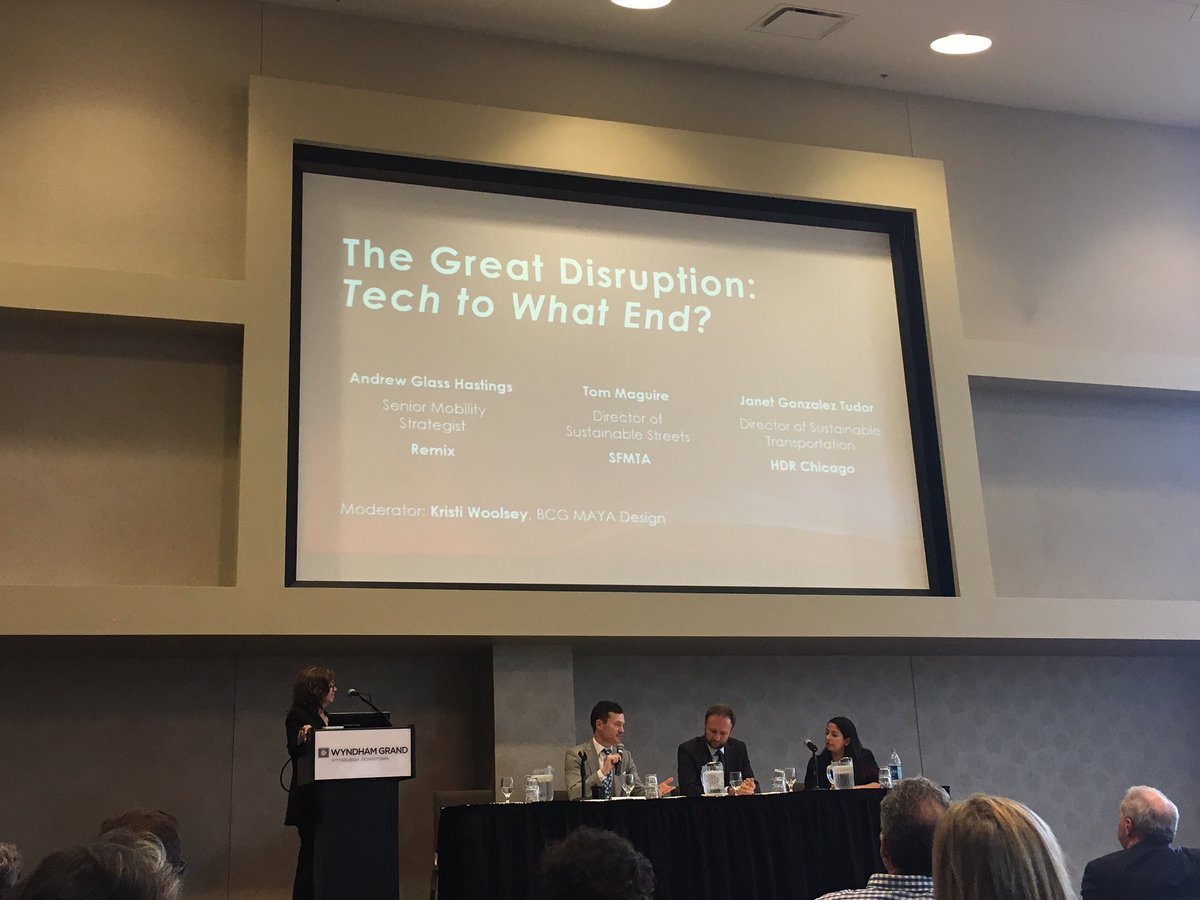 tchu88's tweet image. Such a different tone from transpo conferences just a few yrs ago. In Seattle: “New mobility is not about shiny new things; it’s about more options.” -@andrewdgh / in SF: “Maybe every garage can become a new mobility hub one day” -Tom Maguire @sfmta_muni #railvolution #rvpgh