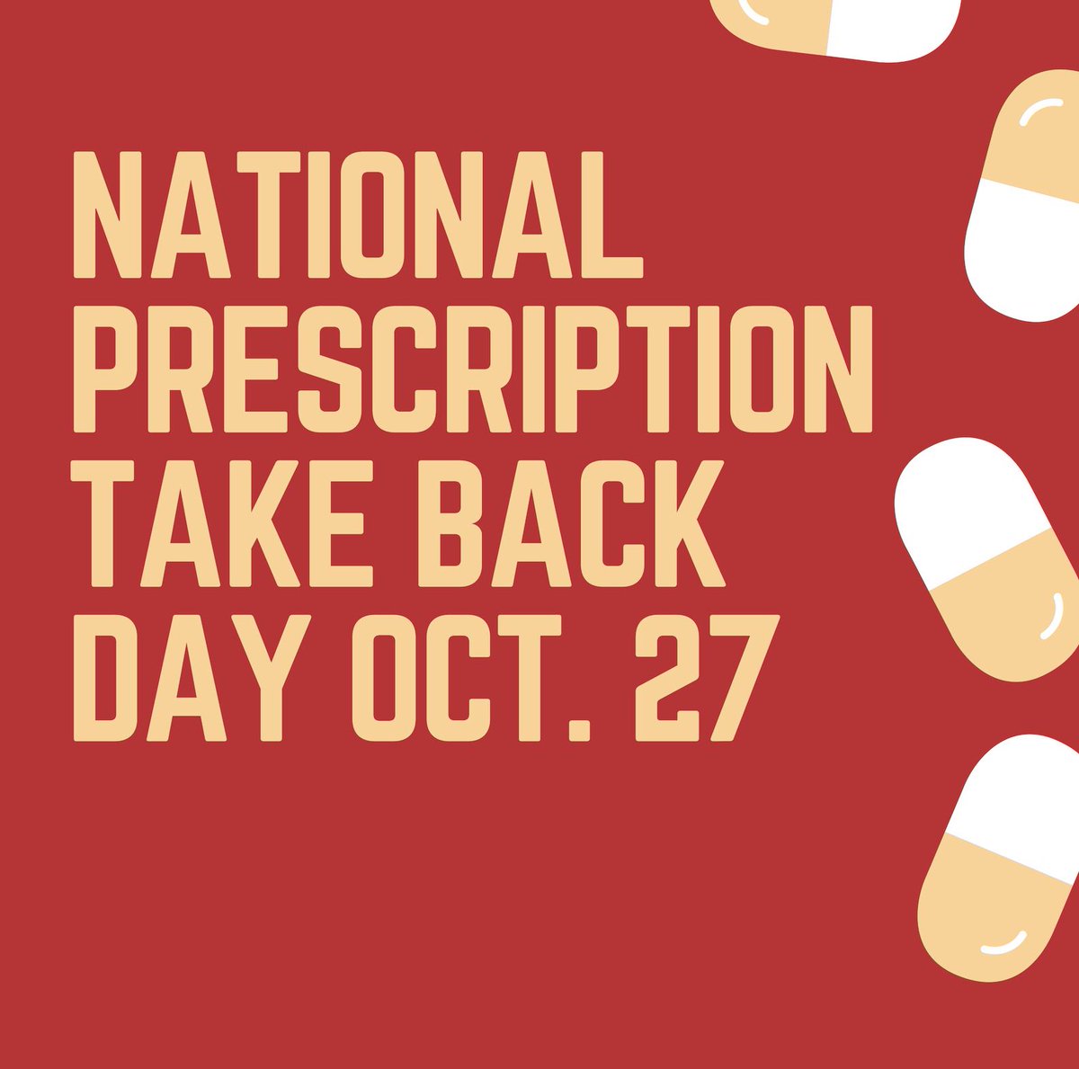 #WhatCanIDoWednesday Spread the word! Area residents can dispose of expired/unwanted meds during the DEA’s National Prescription Take Back Day this Saturday, Oct 27. The free, no-questions-asked event is 10am-2pm at KY American Water, 2300 Richmond Rd. #LizforLex #SharetheLex