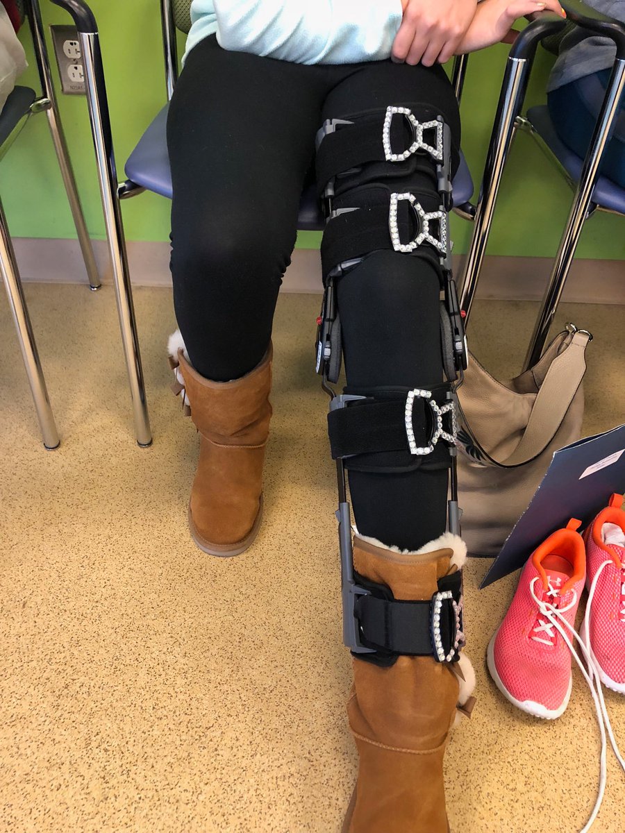 Bedazzled and making the most of a major knee surgery! She’ll be out for the season but at least lookin’ good