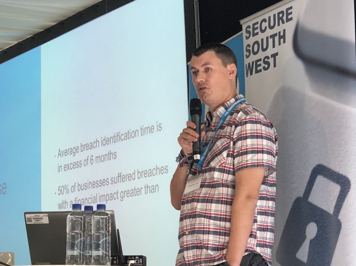 smfurnell's tweet photo. Our final speaker of the day at #SSW11 is @timb_machine from @Cisco, discussing the importance of logs. #CyberSecurity @iisp @BCSSouthWest @PlymUni https://t.co/4cYXjLEGom