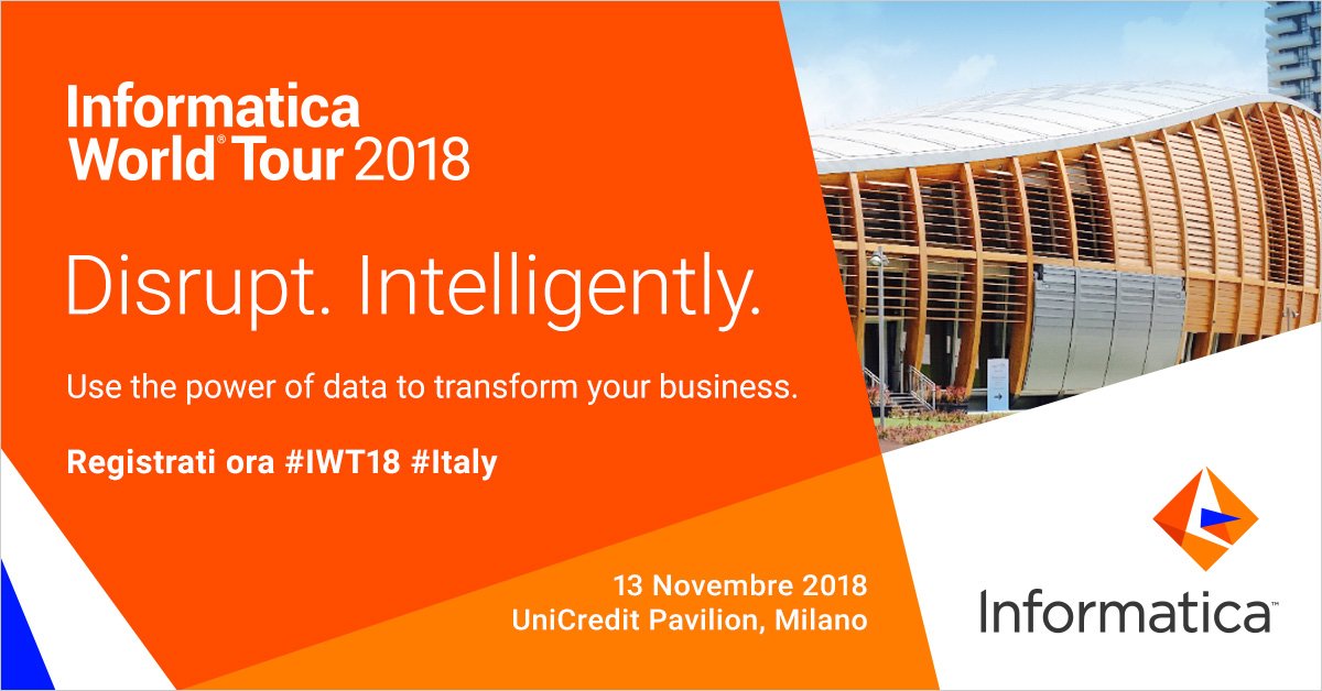 Comprendere il cliente e il modo giusto di interagire con esso, è al centro della Digital Trasformation. Fatti consigliare dai nostri esperti, partecipa ad Informatica World Tour Italy 2018! infa.media/IWT18ITA  #IWT18 #Italy