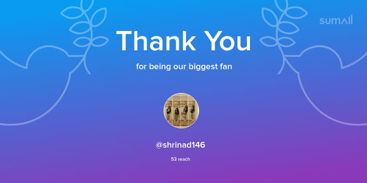Our biggest fans this week: <a href="/shrinad146/">Shrinad Trivedi</a>. Thank you! via sumall.com/thankyou?utm_s…