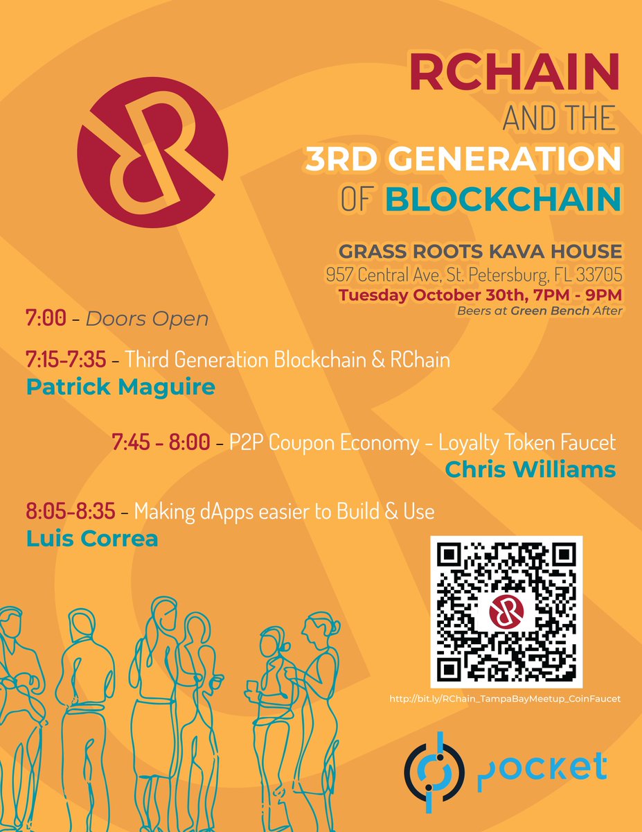 rchain_coop's tweet photo. Are you in the #TampaBay area?
Come to the "RChain and the 3rd generation of Blockchain" meetup next week to learn more about #RChain, our #opensource #RaspberryPi project #CoinFaucet, and @POKTnetwork!
https://t.co/dJMgZ3GuQp https://t.co/Yh4euiQykf